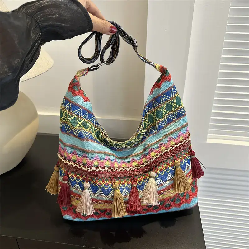 Tassel Artistic Korean Tote Bag Large Capacity - Image 4