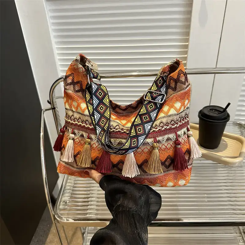 Tassel Artistic Korean Tote Bag Large Capacity - Image 5