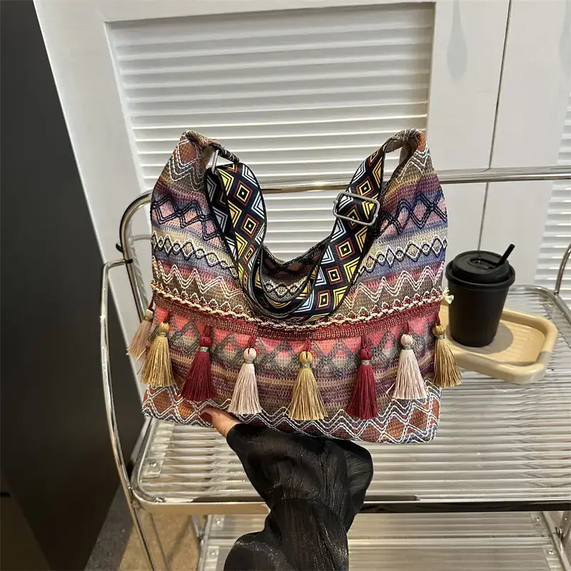 Tassel Artistic Korean Tote Bag Large Capacity - Image 6