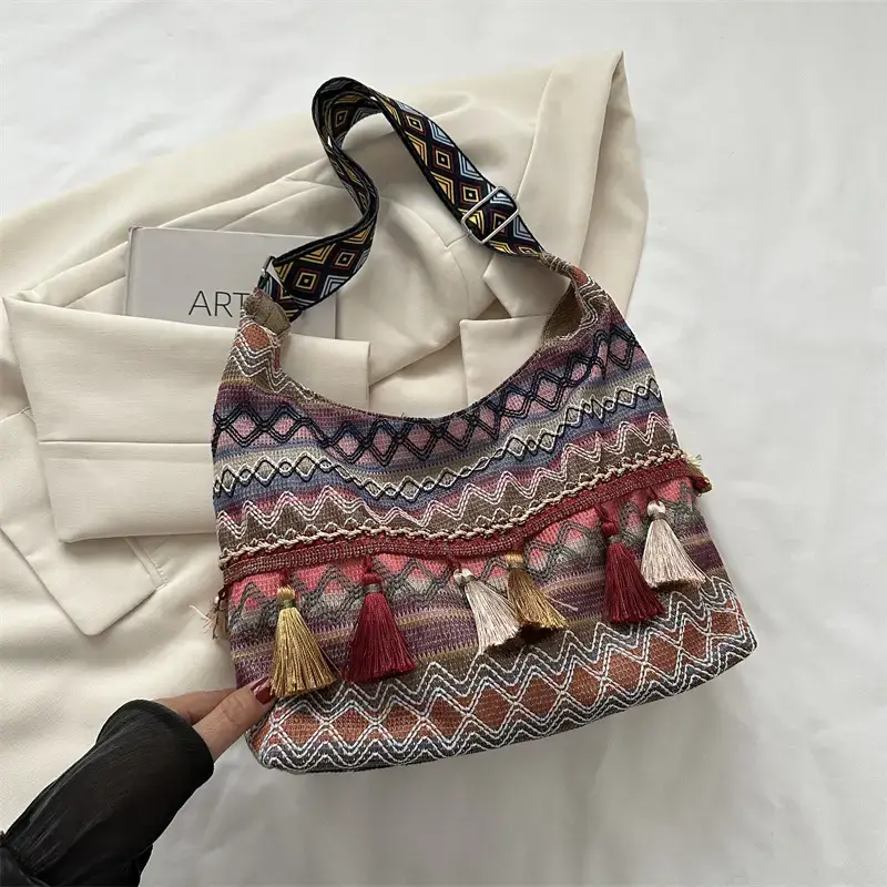 Tassel Artistic Korean Tote Bag Large Capacity - Image 2