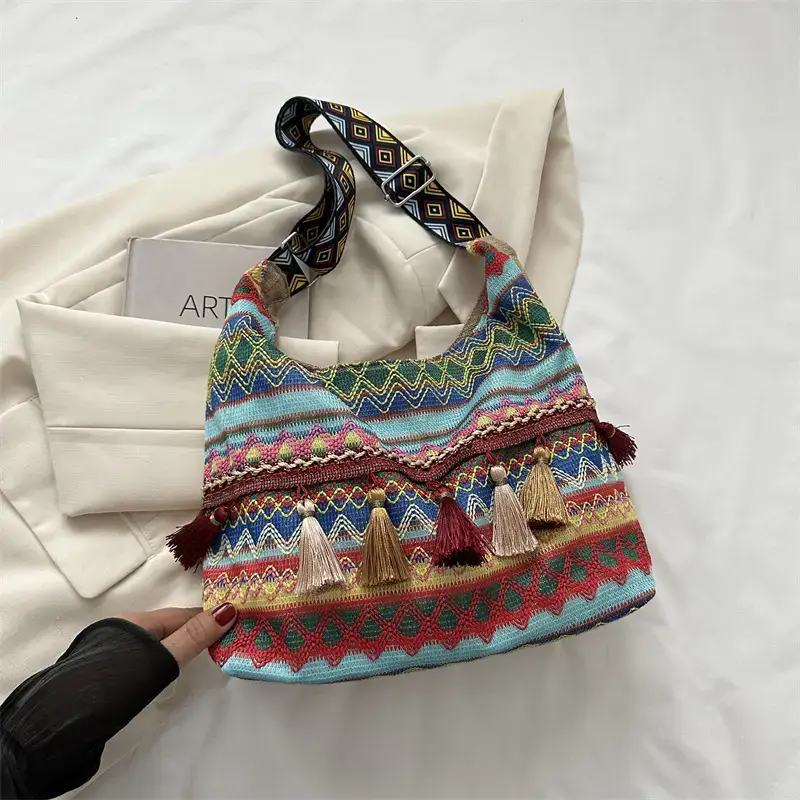 Tassel Artistic Korean Tote Bag Large Capacity - Image 3