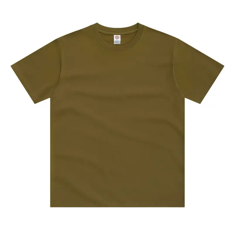 Men Olive Green Cotton T-Shirt Round Neck Short Sleeve - Image 15