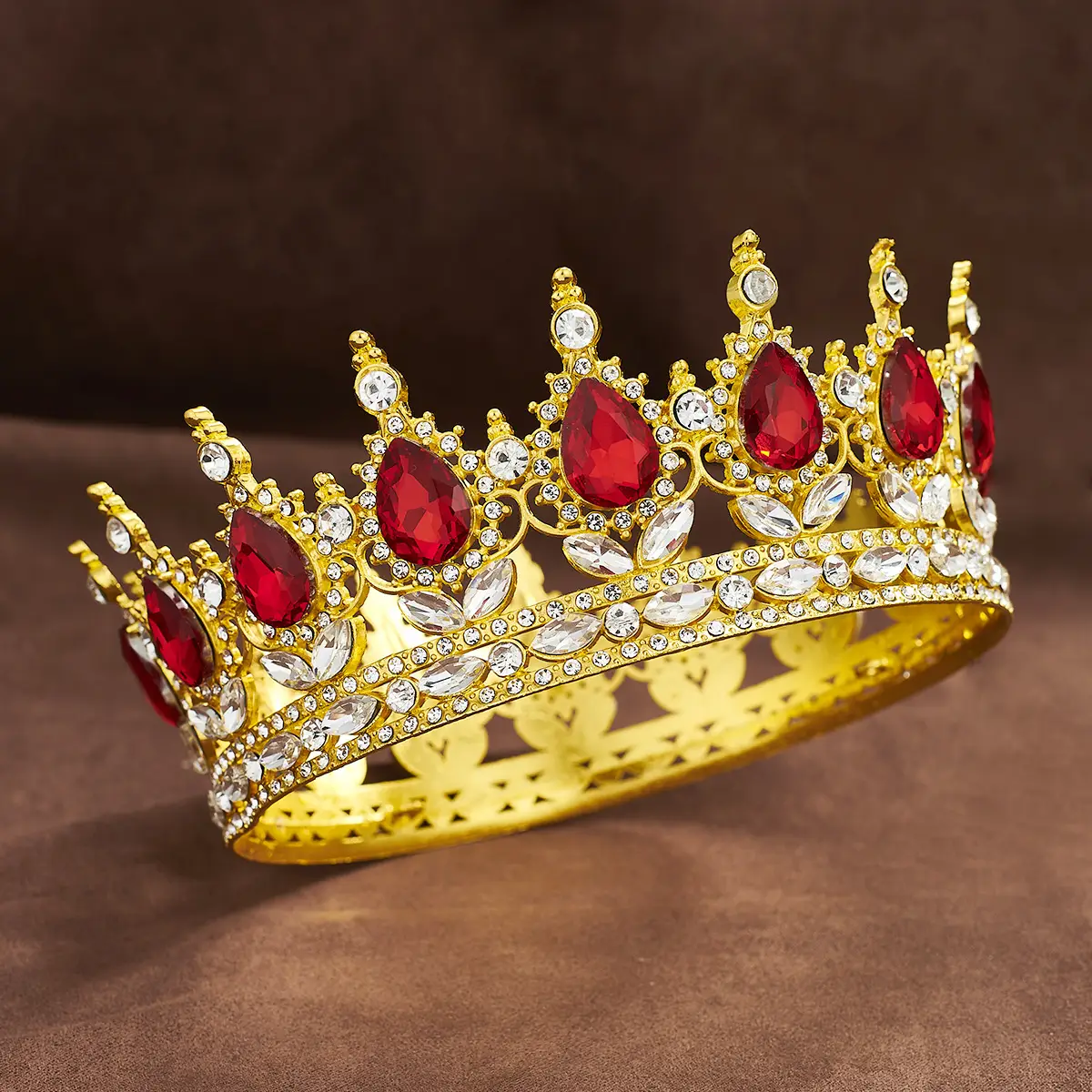 European Baroque Full Circle Rhinestone Crown Hair Accessory — feature 18