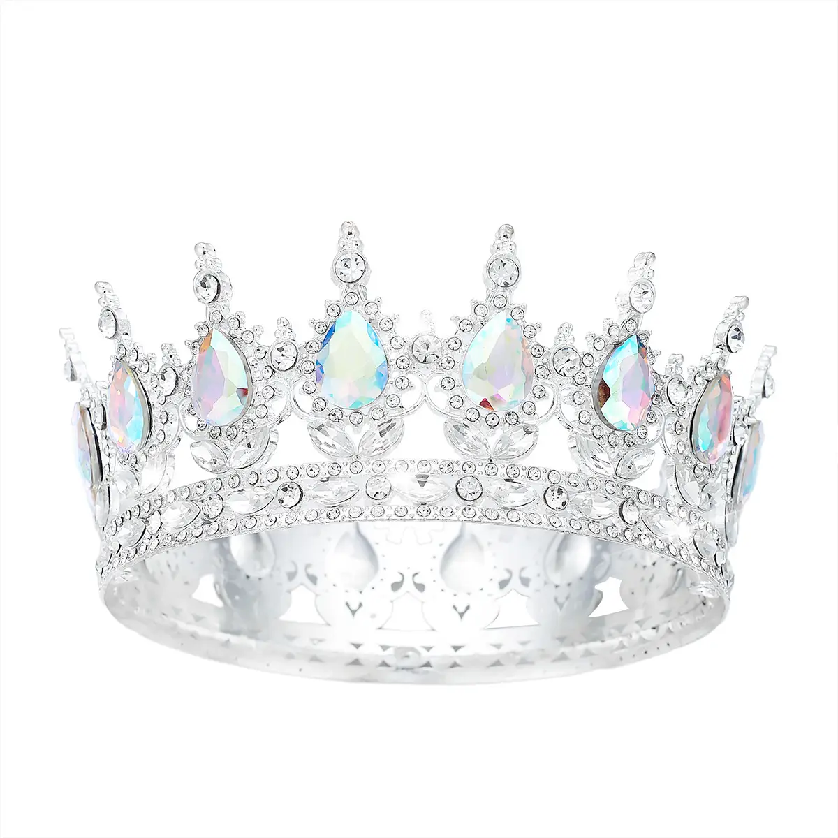European Baroque Full Circle Rhinestone Crown Hair Accessory — feature 26