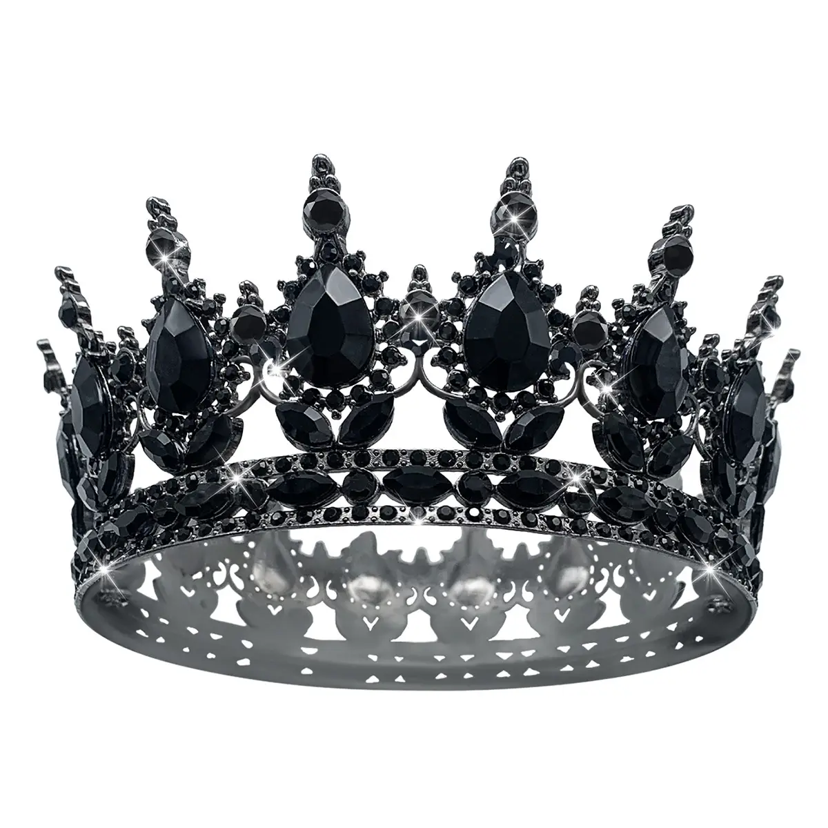 European Baroque Full Circle Rhinestone Crown Hair Accessory — feature 35