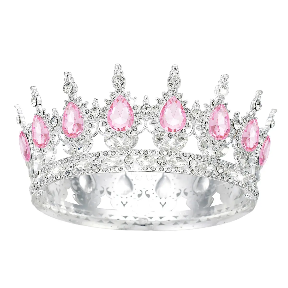 European Baroque Full Circle Rhinestone Crown Hair Accessory — feature 36