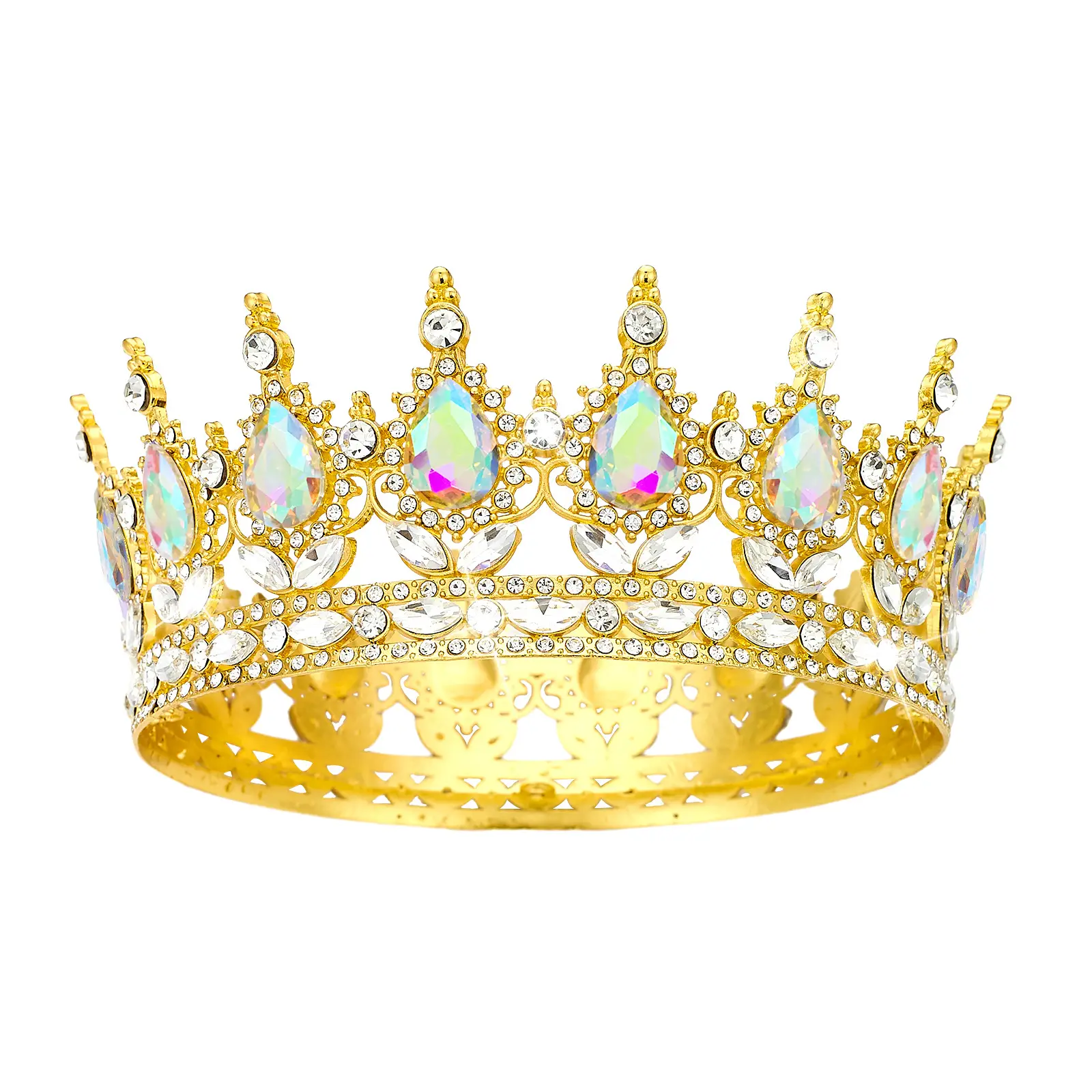 European Baroque Full Circle Rhinestone Crown Hair Accessory — feature 5