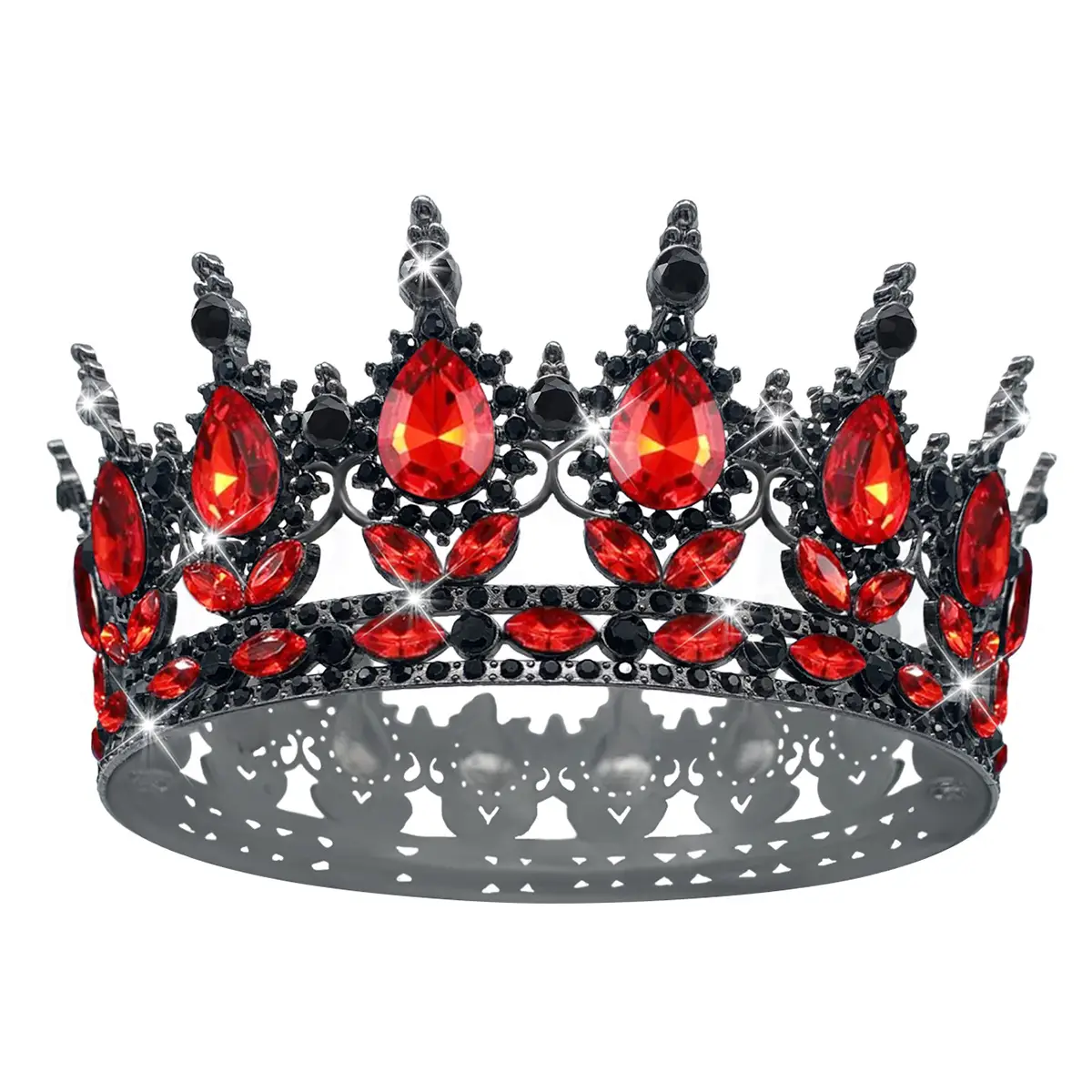European Baroque Full Circle Rhinestone Crown Hair Accessory - Image 14
