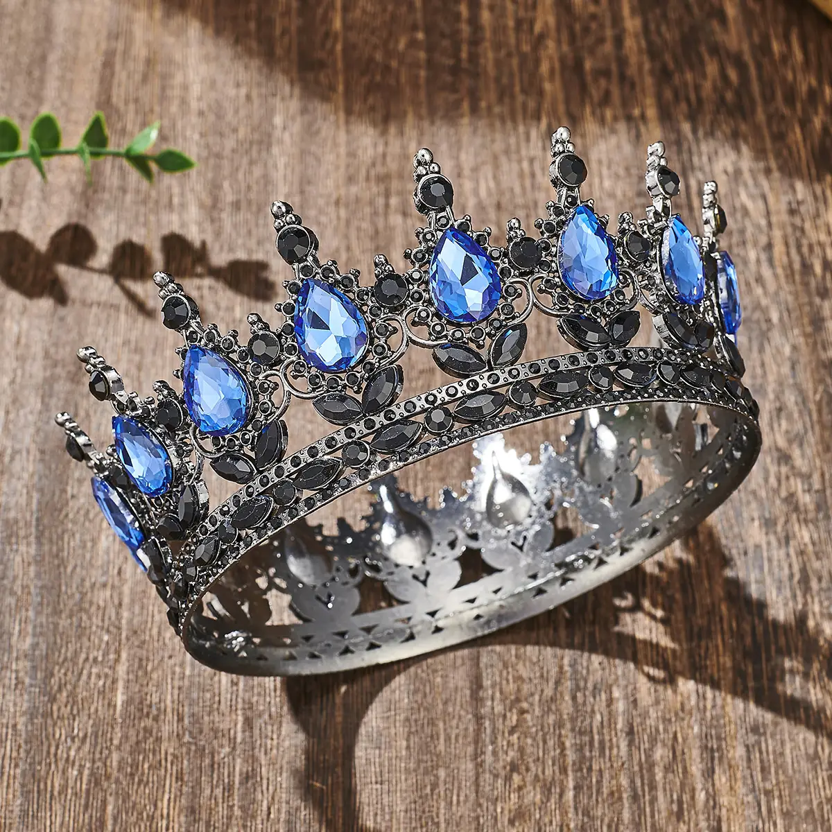 European Baroque Full Circle Rhinestone Crown Hair Accessory — feature 31