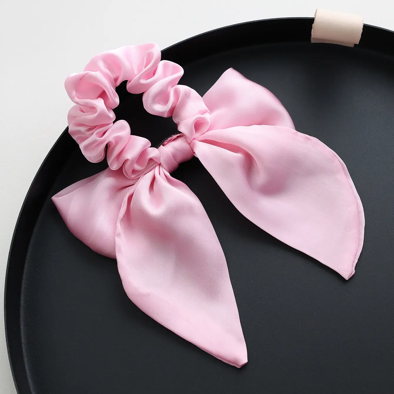 Black Silk Hair Ring Bow for Women - Image 4