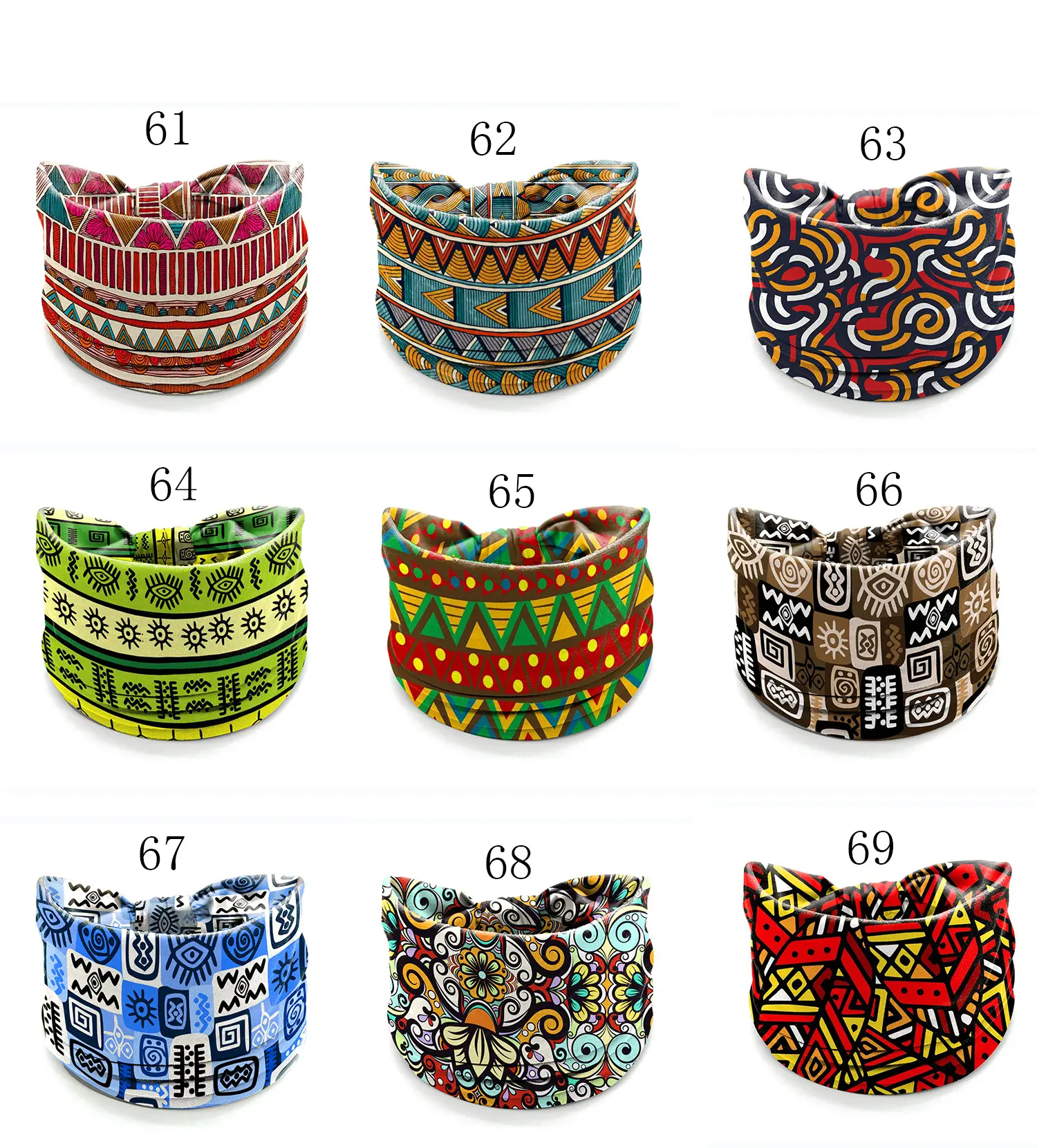 African Print Wide Brim Hairband Purple Green — feature 15