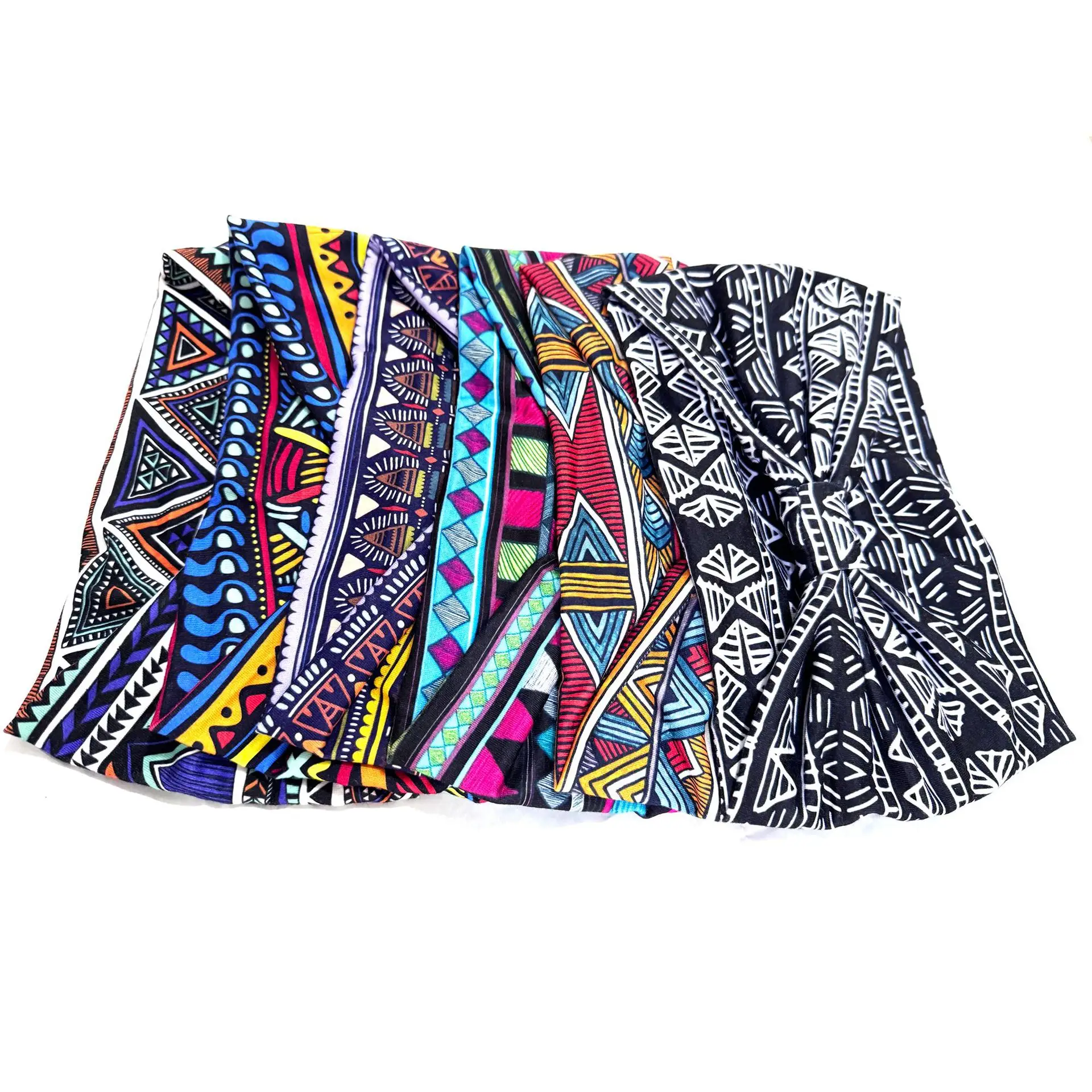 African Print Wide Brim Hairband Purple Green — feature 6