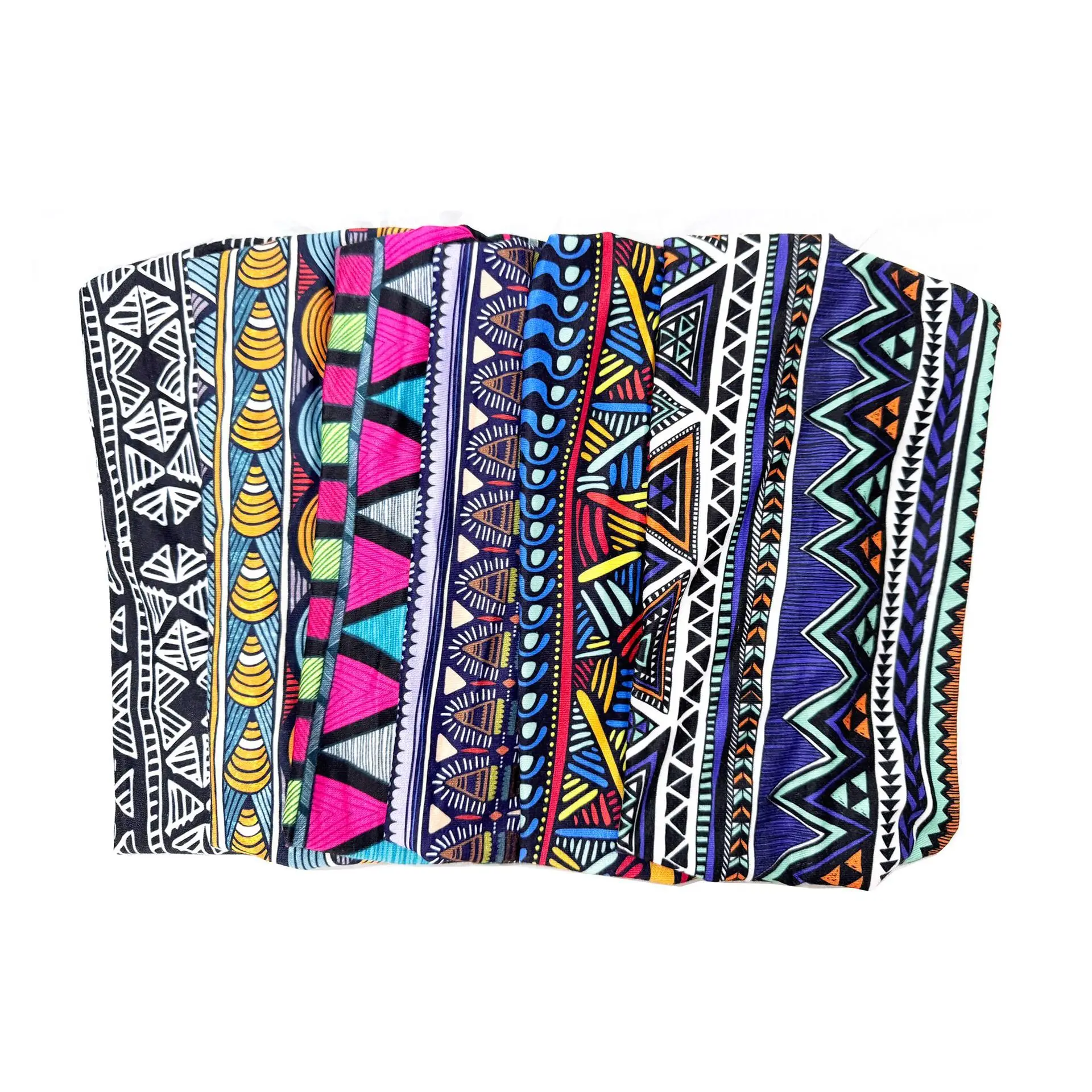 African Print Wide Brim Hairband Purple Green — feature 7