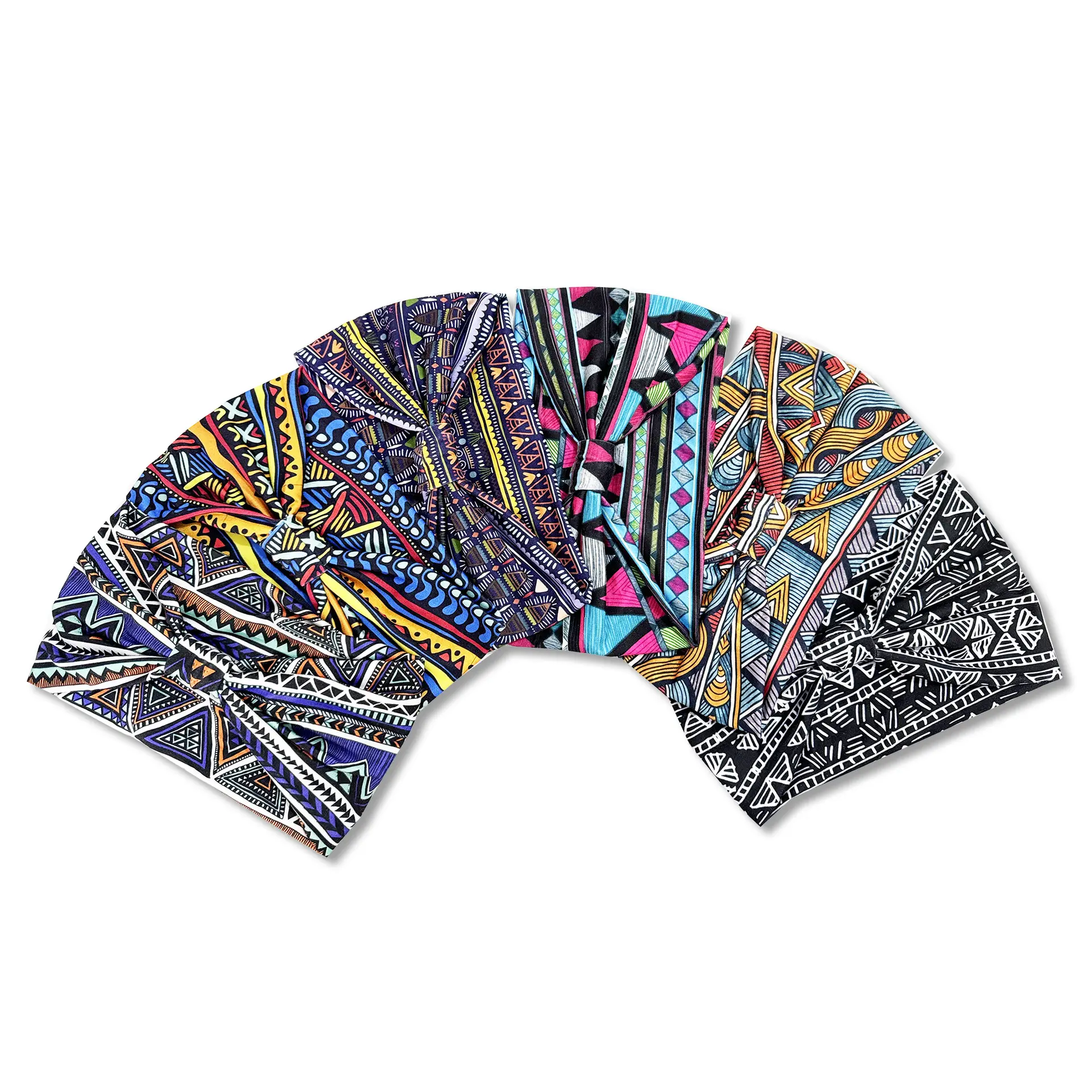 African Print Wide Brim Hairband Purple Green — feature 9