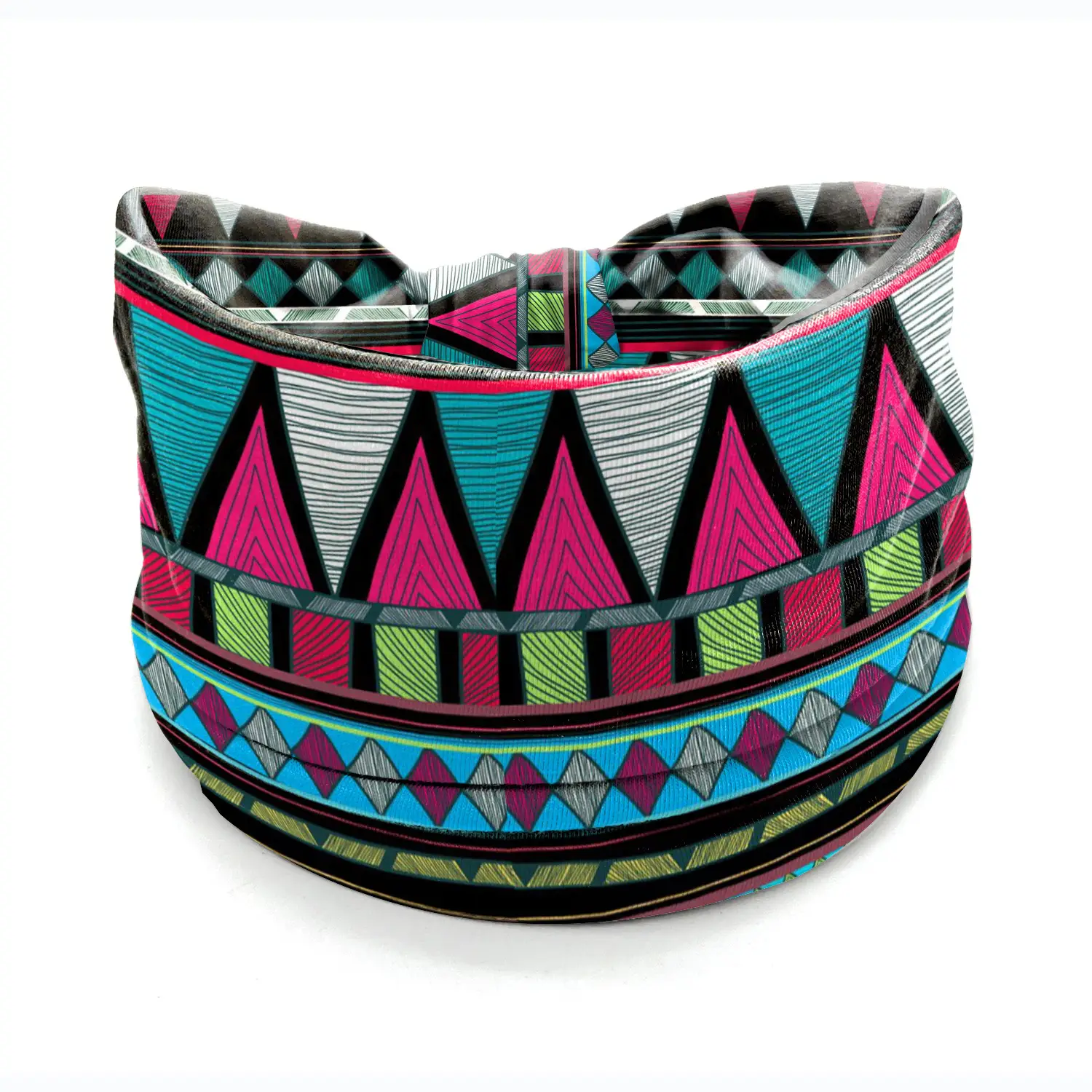 African Print Wide Brim Hairband Purple Green - Image 12