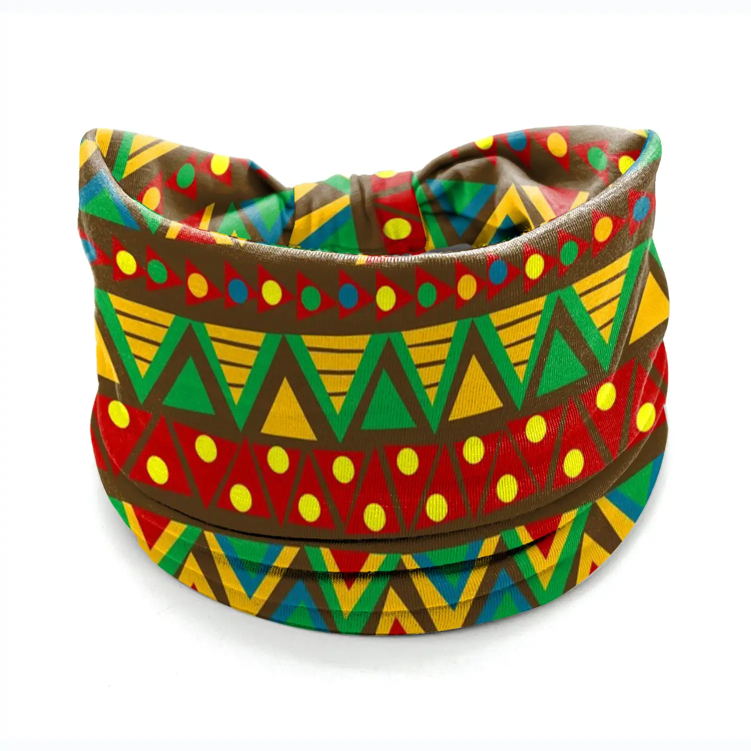 African Print Wide Brim Hairband Purple Green - Image 5