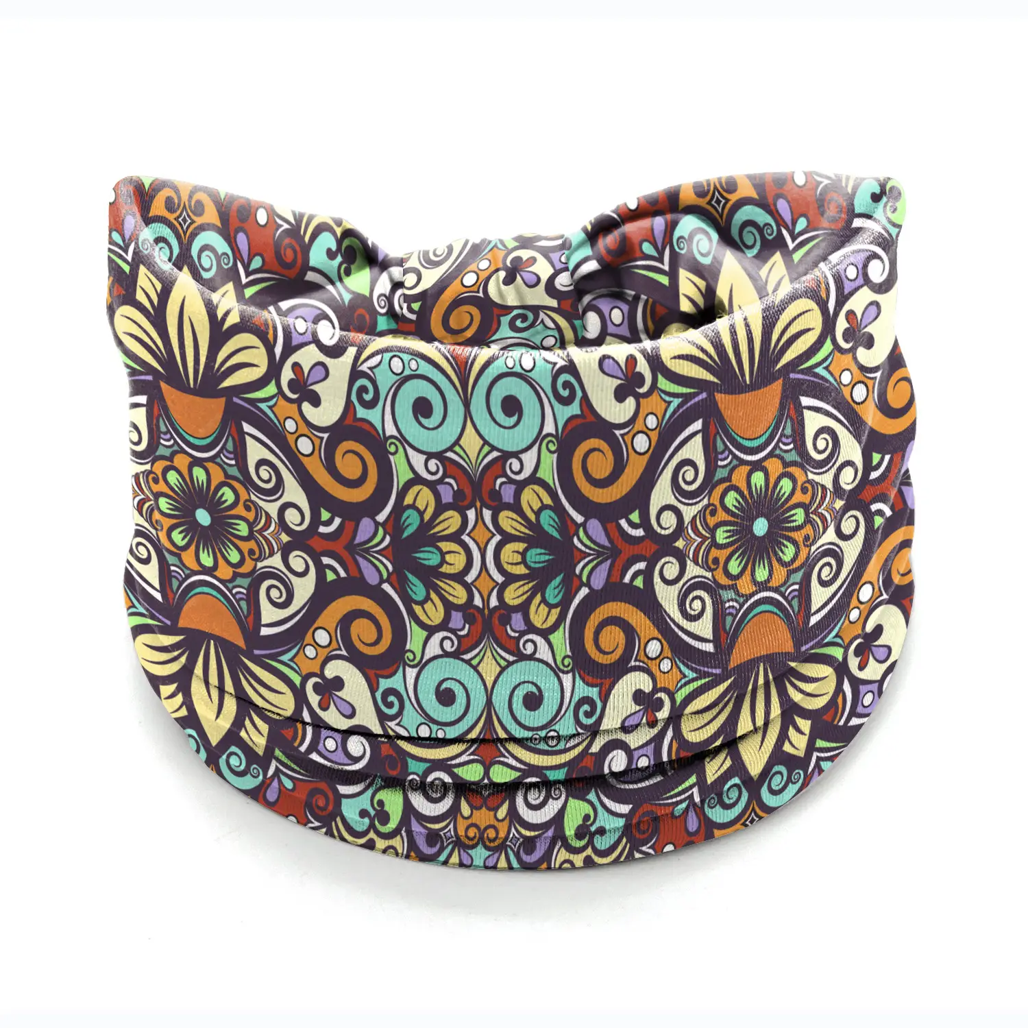 African Print Wide Brim Hairband Purple Green - Image 8