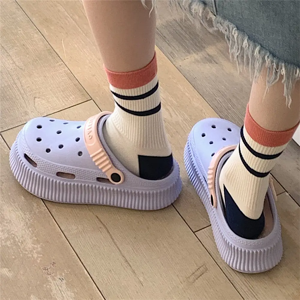 Women's White Croc Heel Sandals with Thick Platform