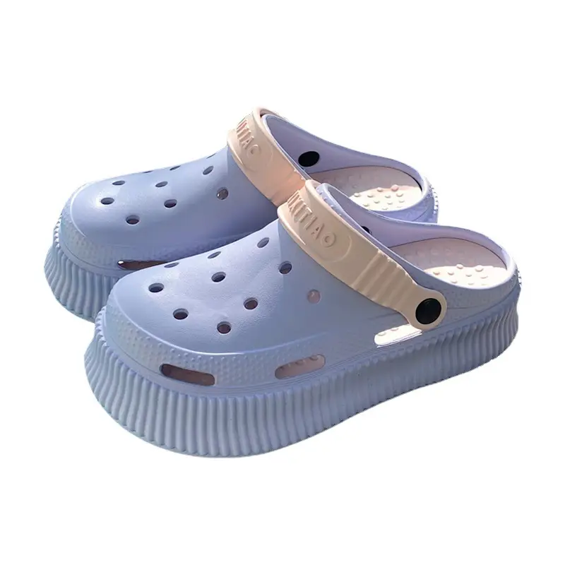 Women's White Croc Heel Sandals with Thick Platform
