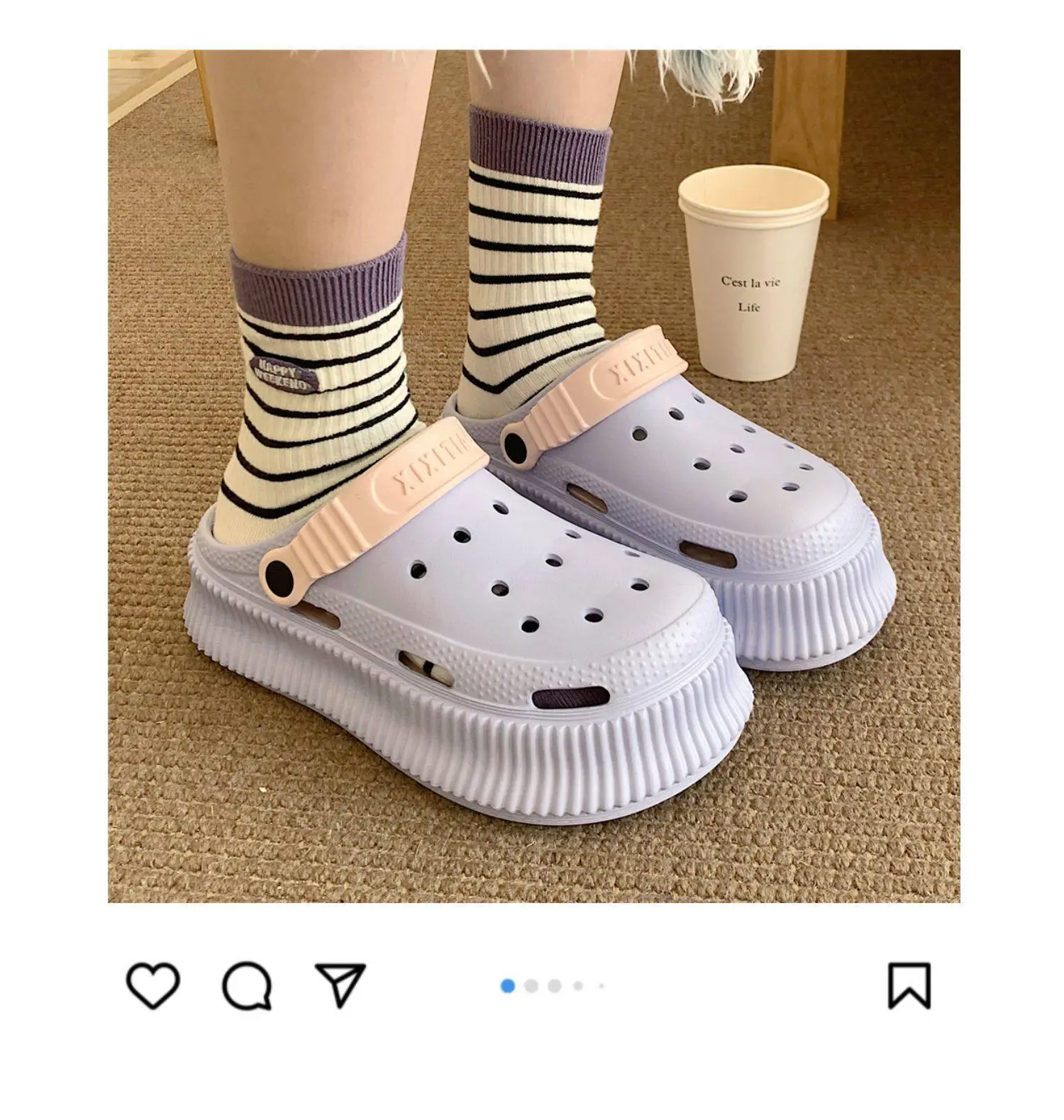 Women's White Croc Heel Sandals with Thick Platform — feature 2