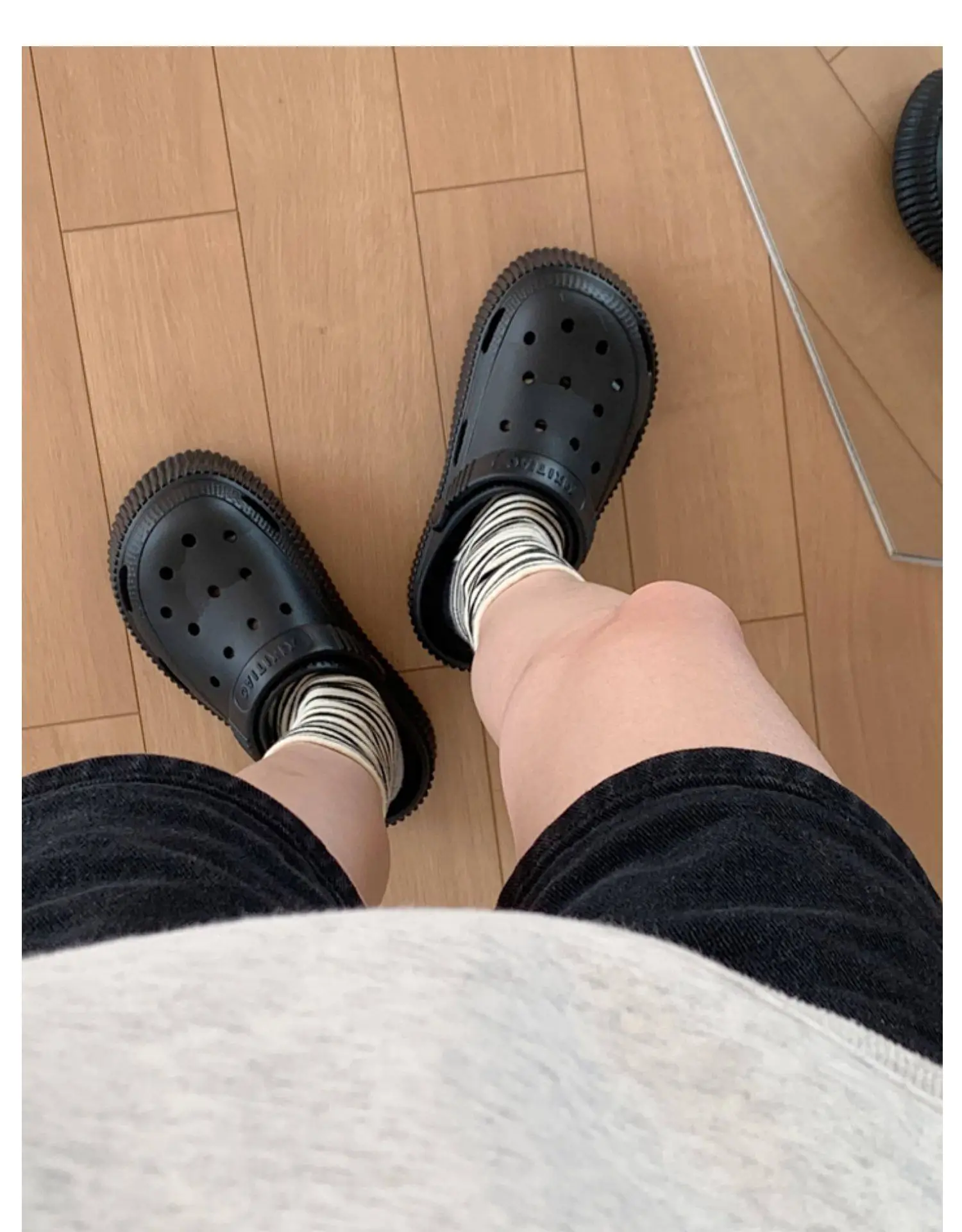 Women's White Croc Heel Sandals with Thick Platform — feature 50