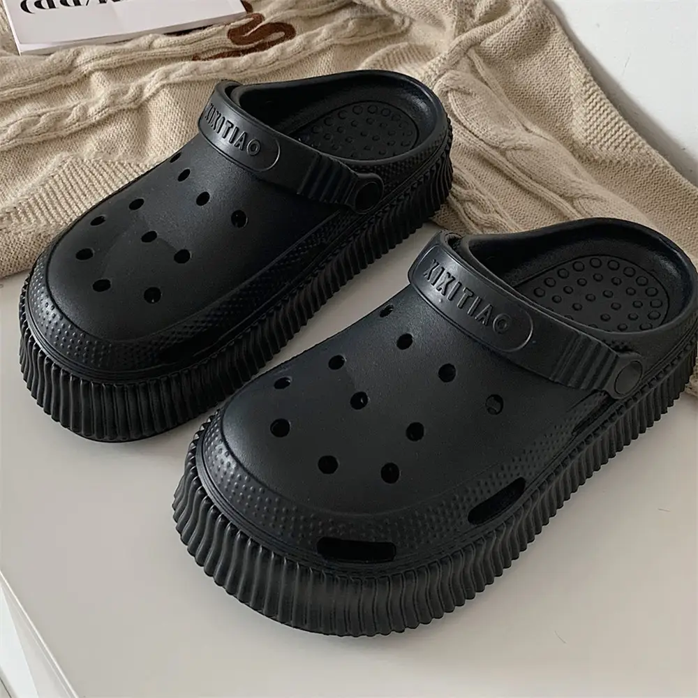 Women's White Croc Heel Sandals with Thick Platform