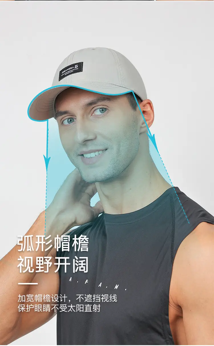 Men's White Baseball Cap Outdoor Sports Running Waterproof — feature 6