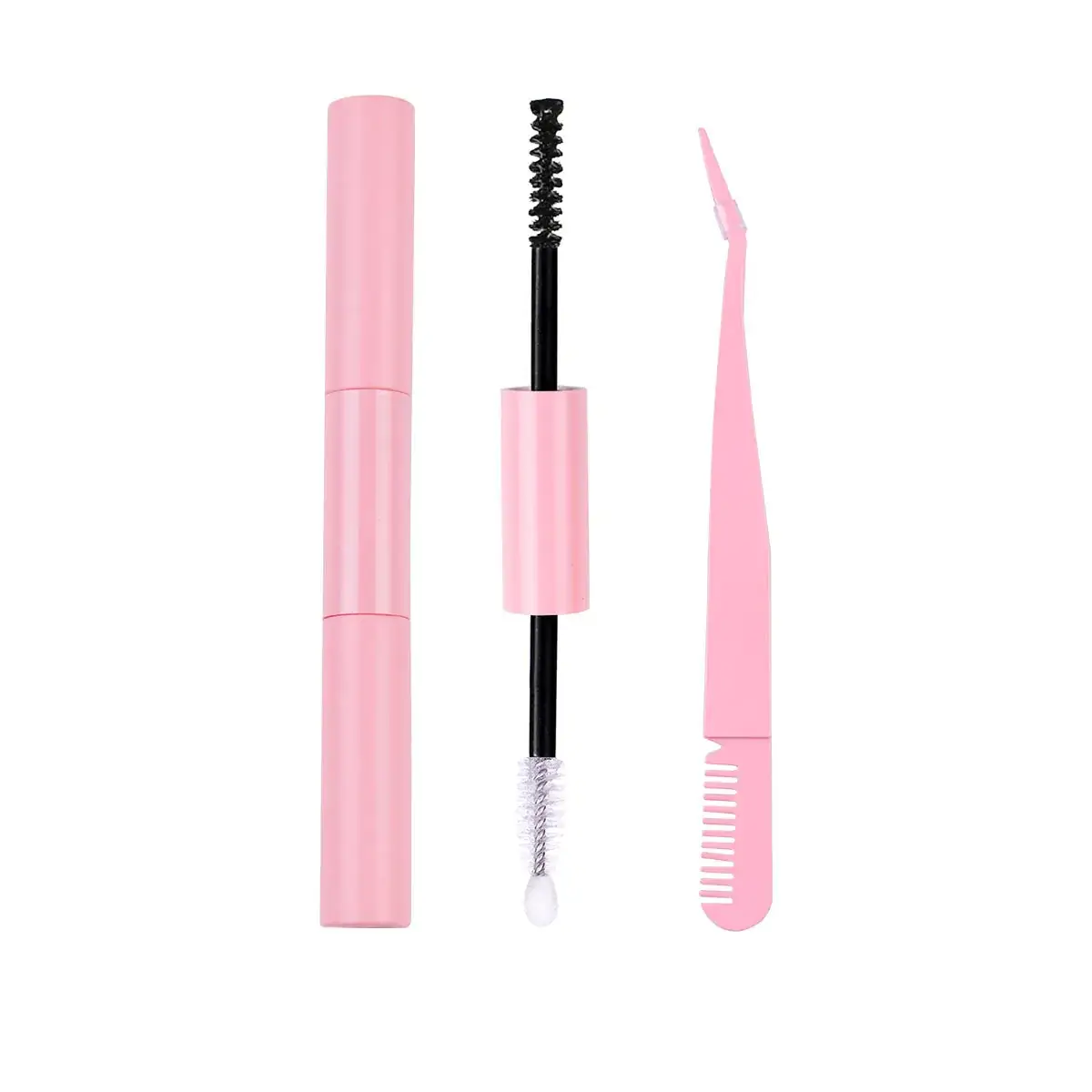 Pink False Eyelashes Set with Glue & Tweezers - Image 4