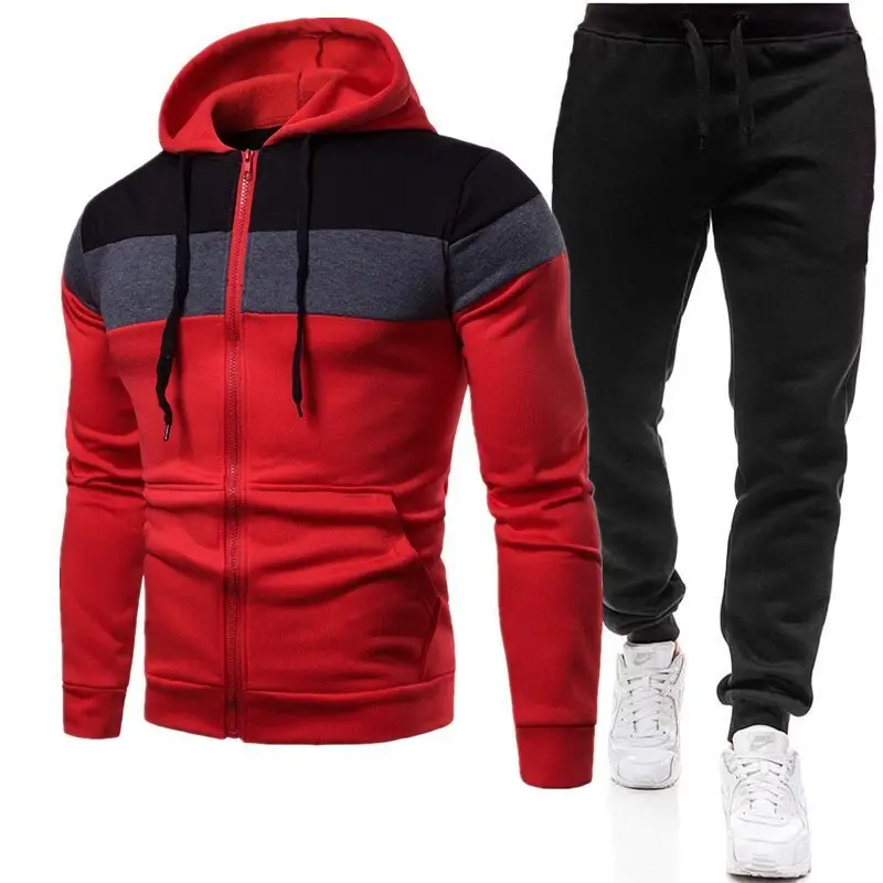 Men Black Grey Striped Zipper Hoodie Sweatshirt Winter Warm FleeceLined - Image 7