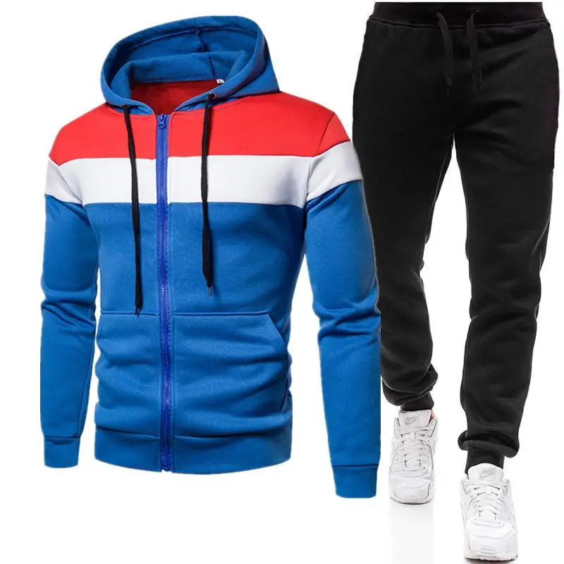 Men Black Grey Striped Zipper Hoodie Sweatshirt Winter Warm FleeceLined - Image 8