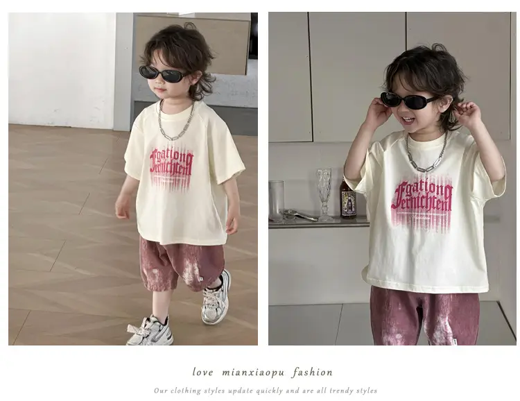 Kids Printed T-Shirt White 2025 Summer Boys — feature 15