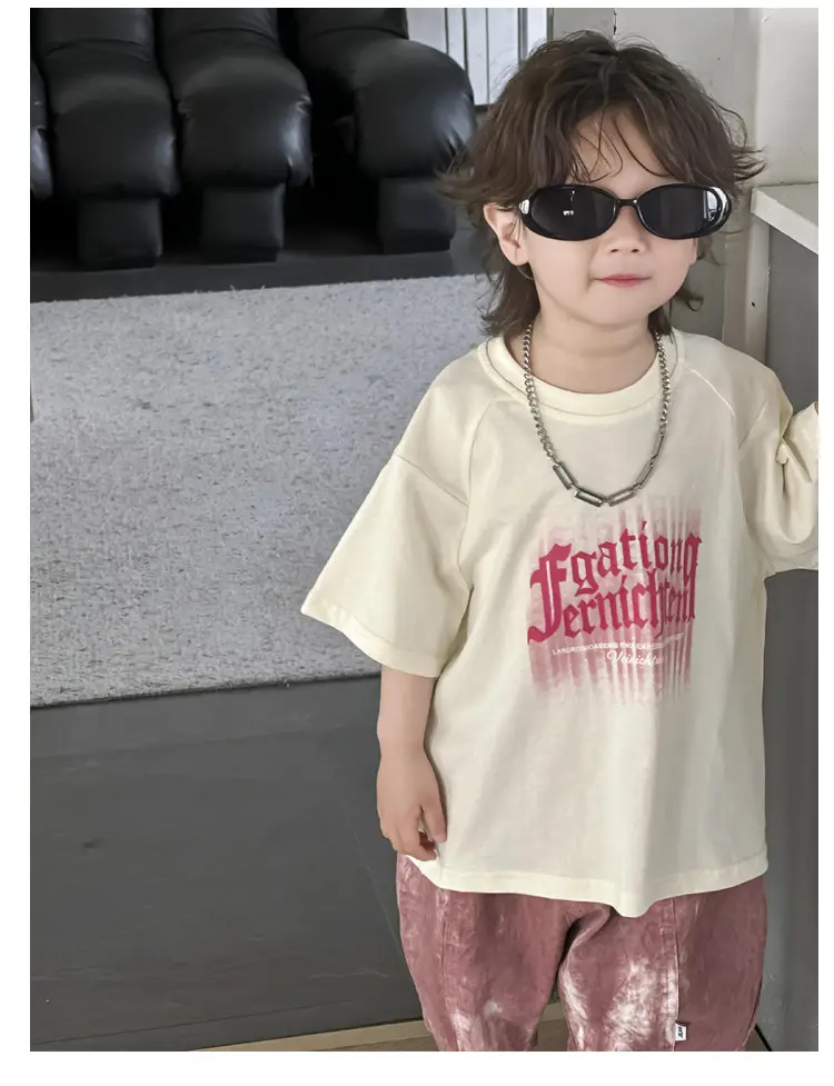 Kids Printed T-Shirt White 2025 Summer Boys — feature 17