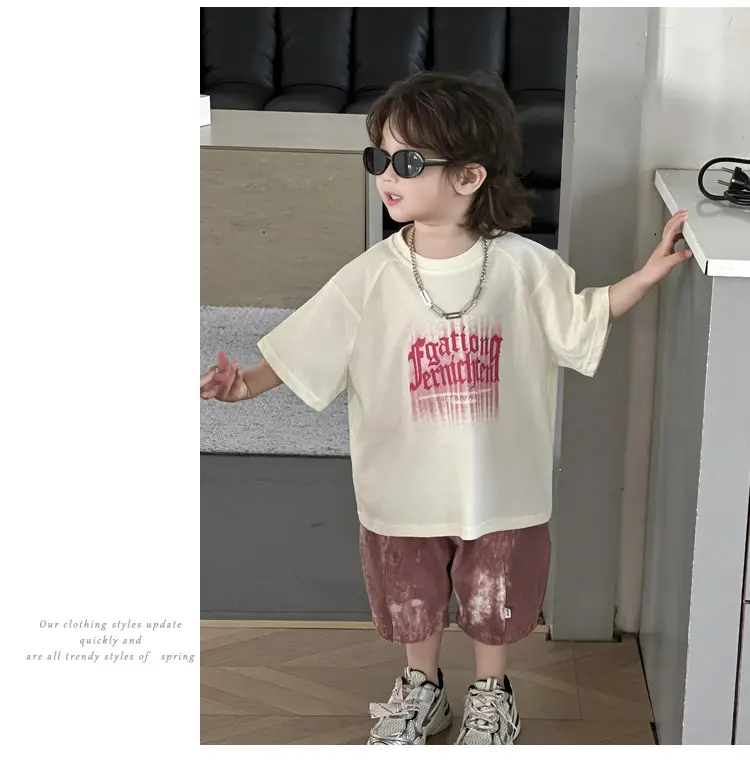 Kids Printed T-Shirt White 2025 Summer Boys — feature 18