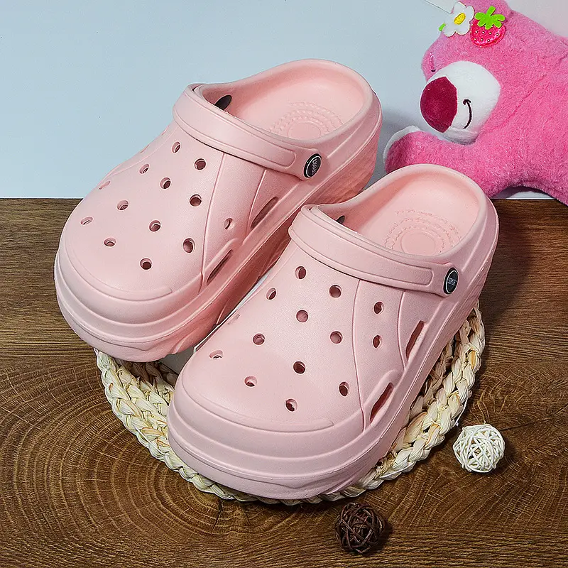 Thick Sole Cave Shoes Women's Beach Shoes Summer New Style Outwear Fashion Platform Shoes Indoor Home Baotou Sandals and Slippers for Women