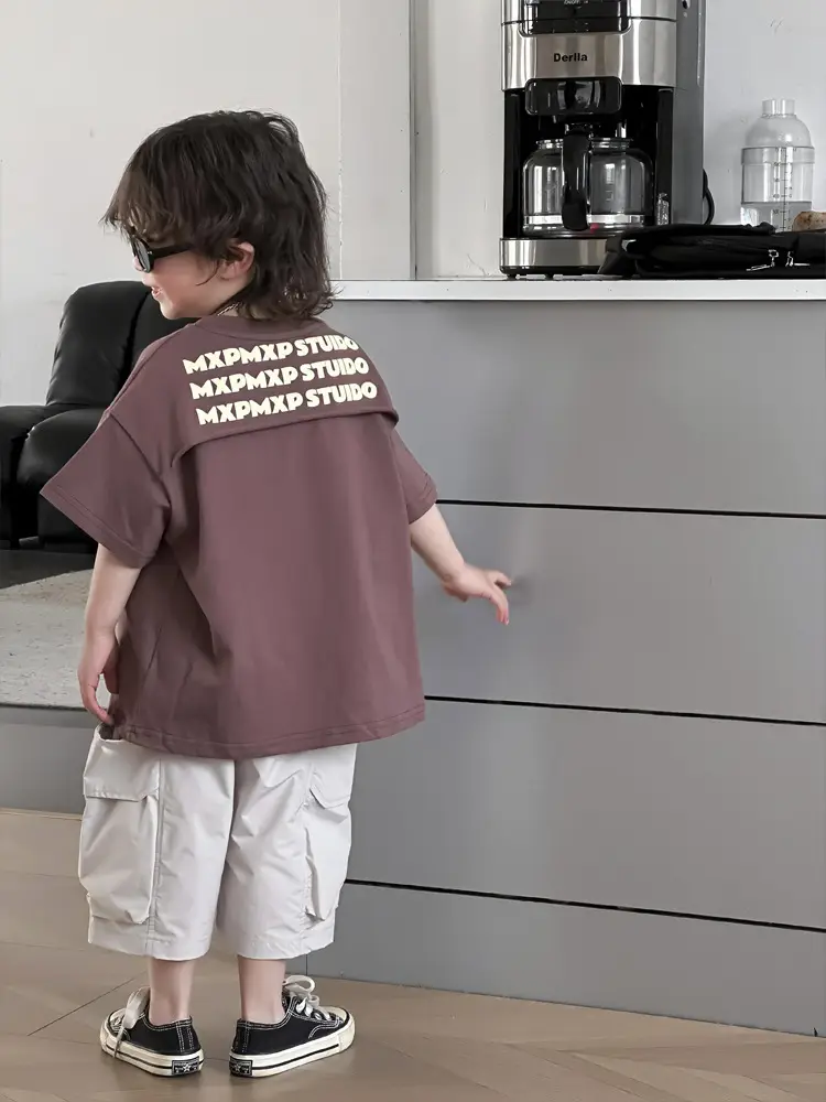 Kids Korean T-Shirt Purple Short Sleeve Dropshipping - Image 7
