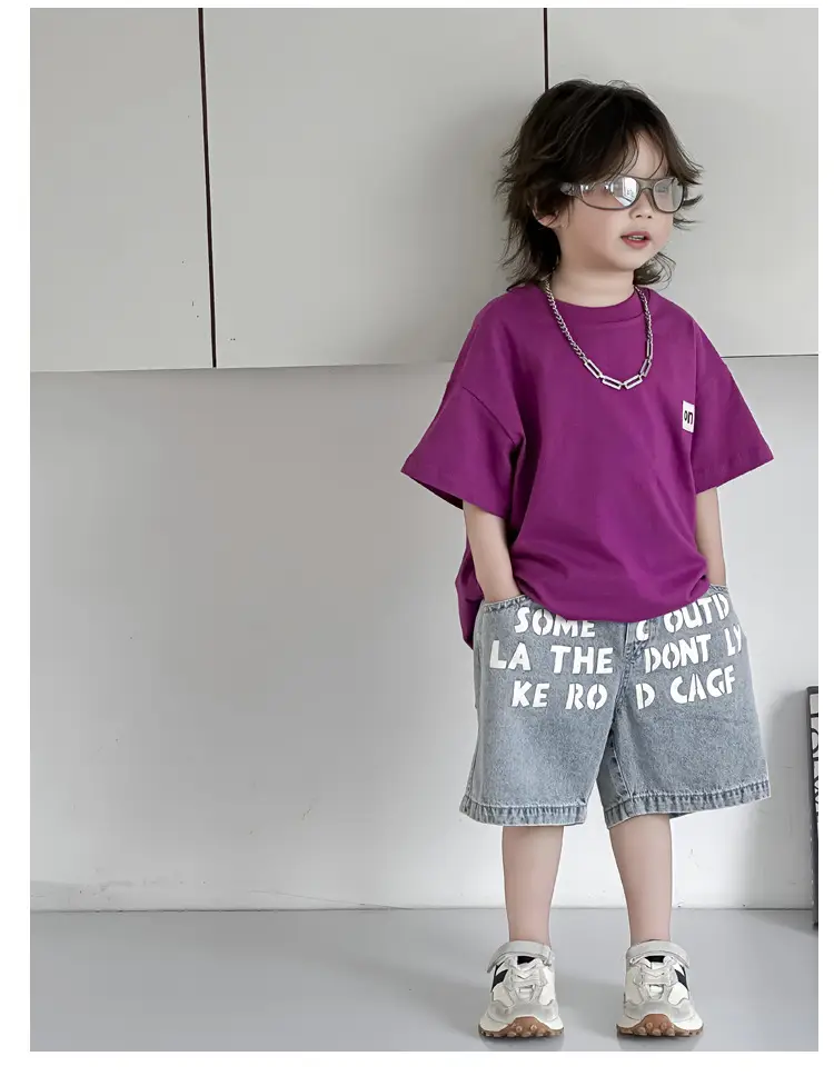 Kids Korean T-Shirt Purple Short Sleeve Dropshipping — feature 16