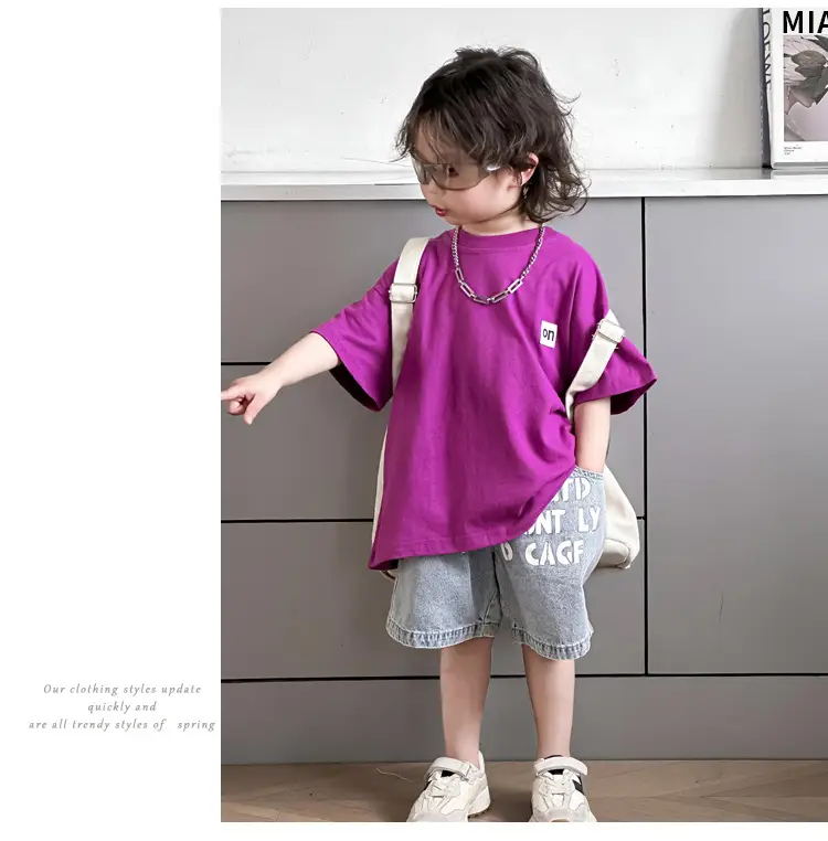 Kids Korean T-Shirt Purple Short Sleeve Dropshipping — feature 17