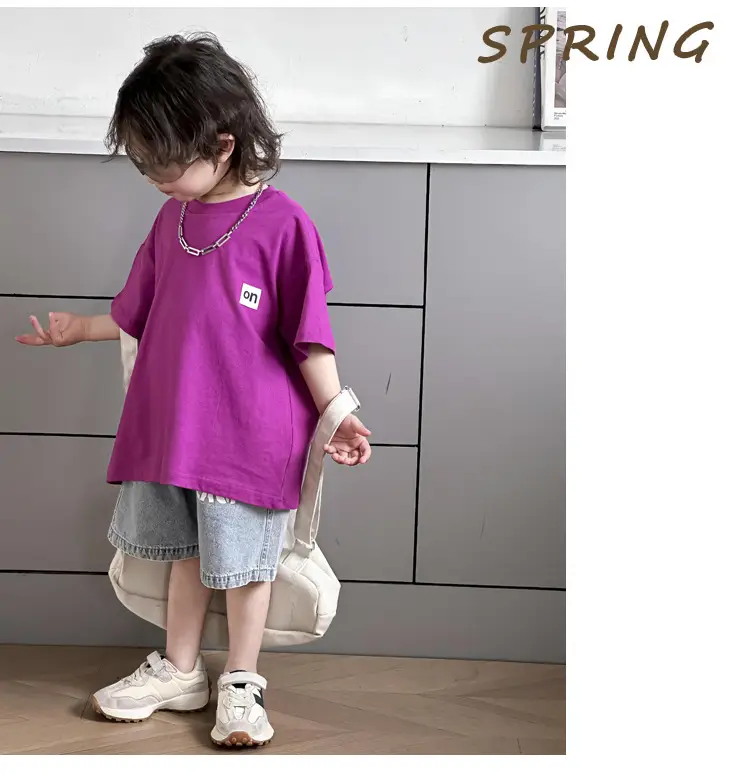 Kids Korean T-Shirt Purple Short Sleeve Dropshipping — feature 18