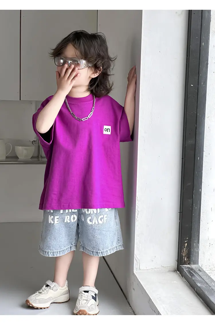 Kids Korean T-Shirt Purple Short Sleeve Dropshipping — feature 19
