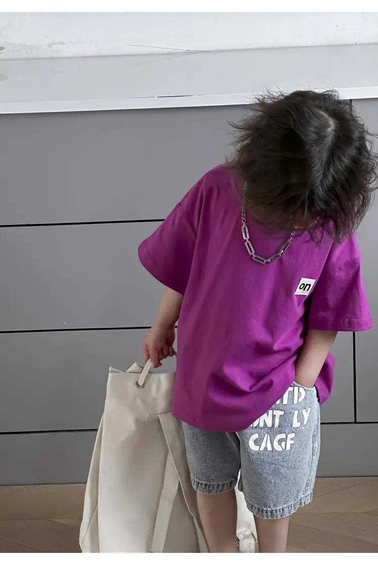 Kids Korean T-Shirt Purple Short Sleeve Dropshipping — feature 20