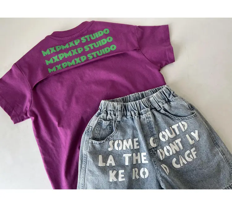 Kids Korean T-Shirt Purple Short Sleeve Dropshipping — feature 8