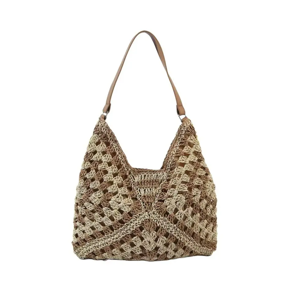 Handwoven Straw Bag Women Large Capacity Shoulder Tote