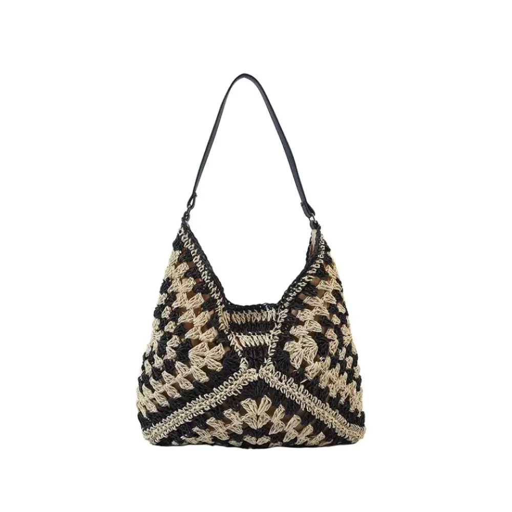 Handwoven Straw Bag Women Large Capacity Shoulder Tote