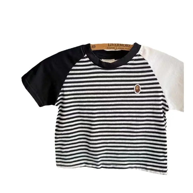Children Striped Cotton T-Shirt Boys 2025 Summer - Image 6