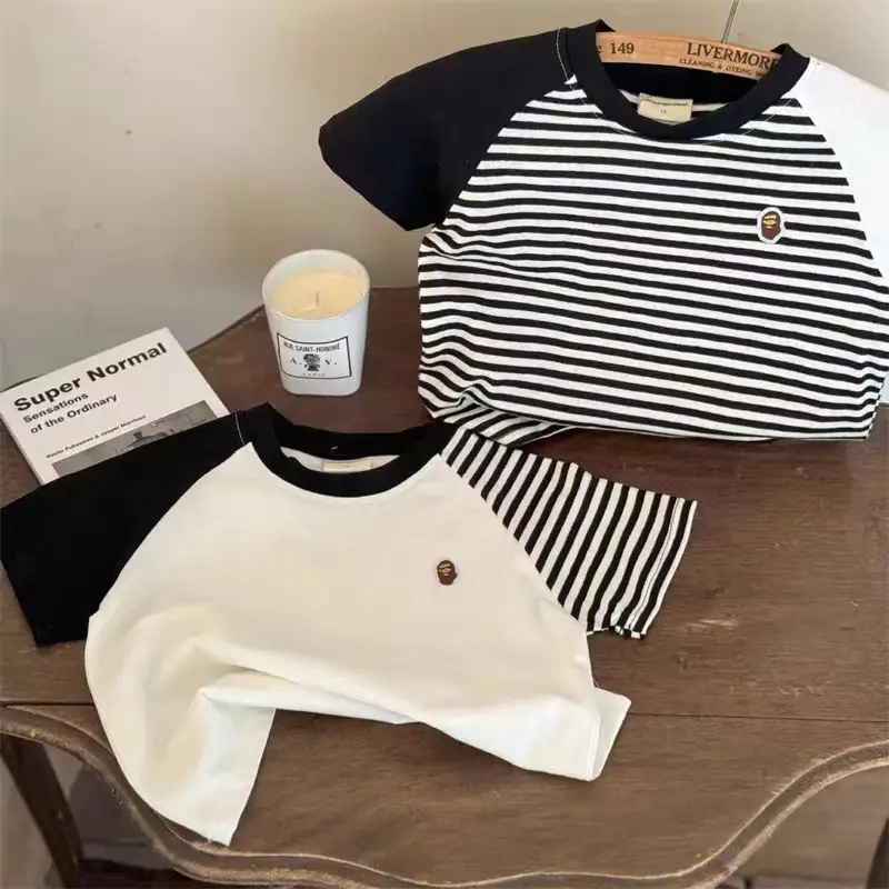 Children Striped Cotton T-Shirt Boys 2025 Summer — feature 3