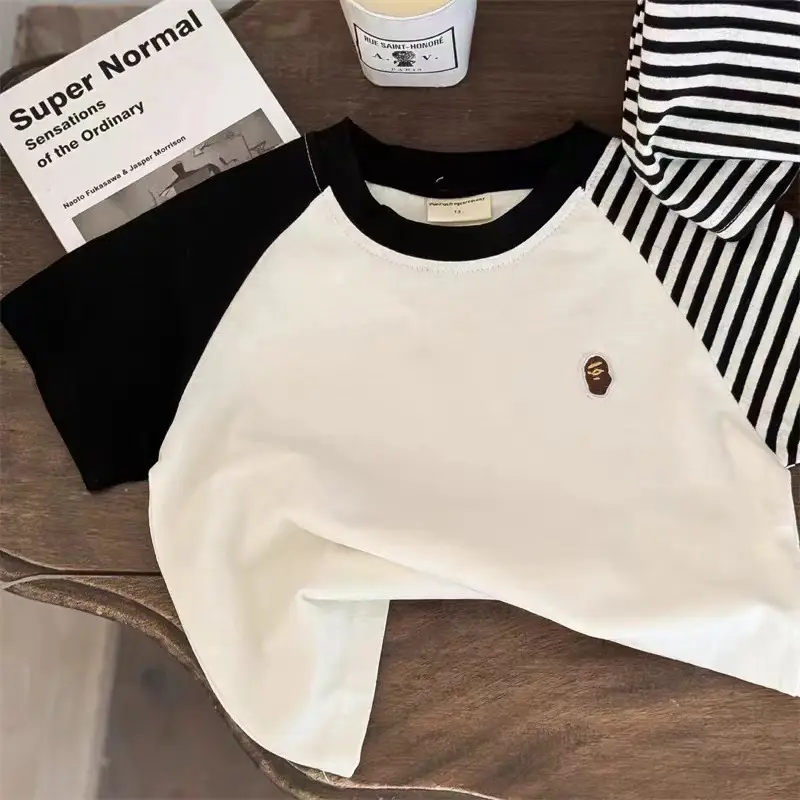 Children Striped Cotton T-Shirt Boys 2025 Summer - Image 2