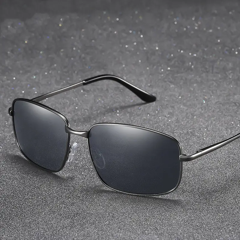 Men's Polarized Sunglasses Black Square Retro Design - Image 16