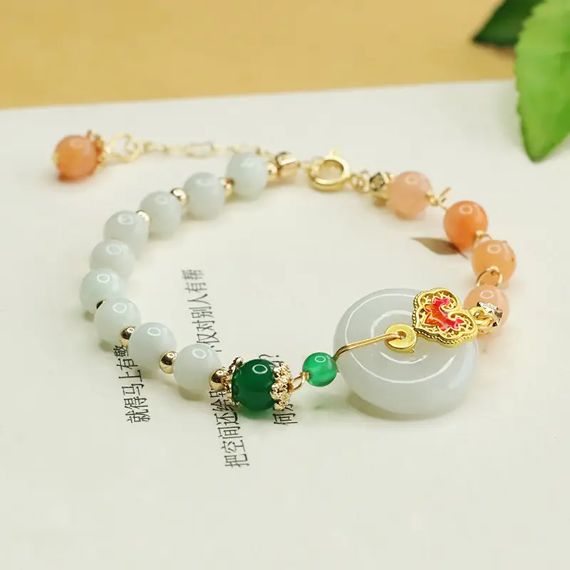 Jade Bracelet with Jade Beads and Green Decor — feature 3
