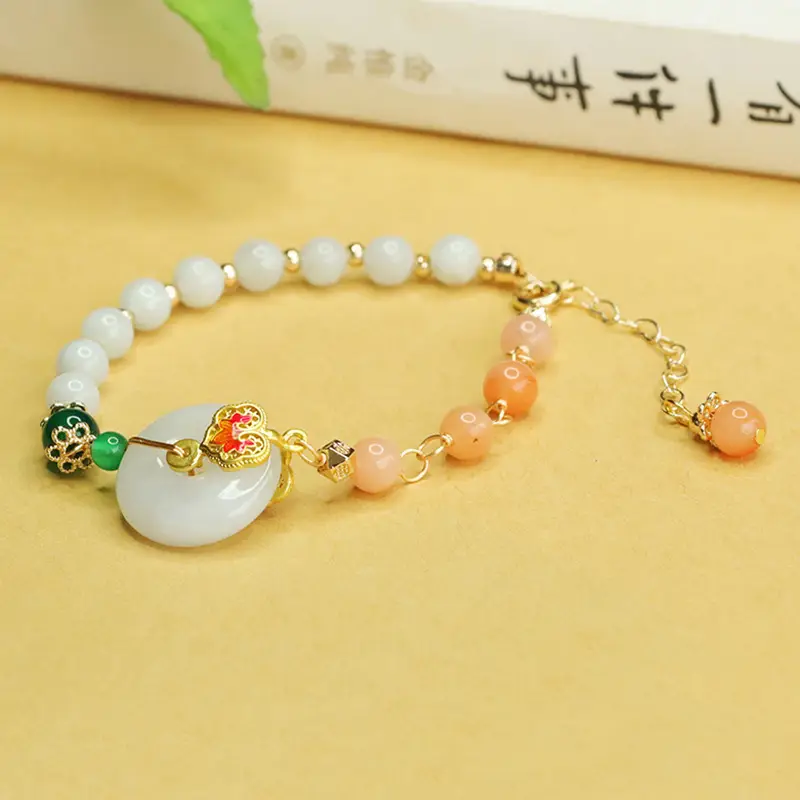 Jade Bracelet with Jade Beads and Green Decor — feature 7