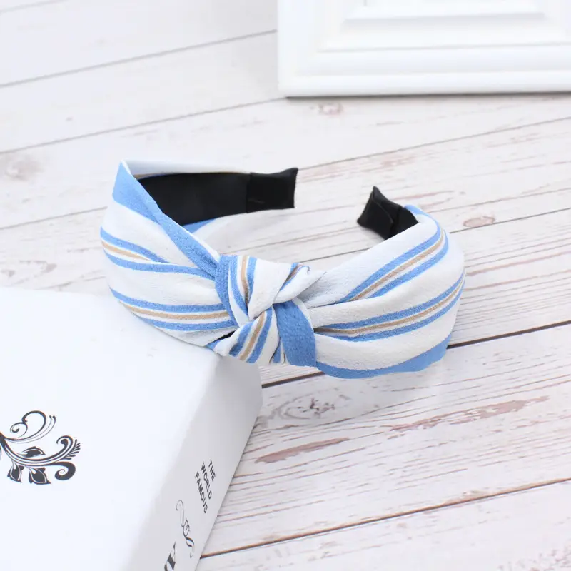 Black Striped High Cranial Hairband for Women
